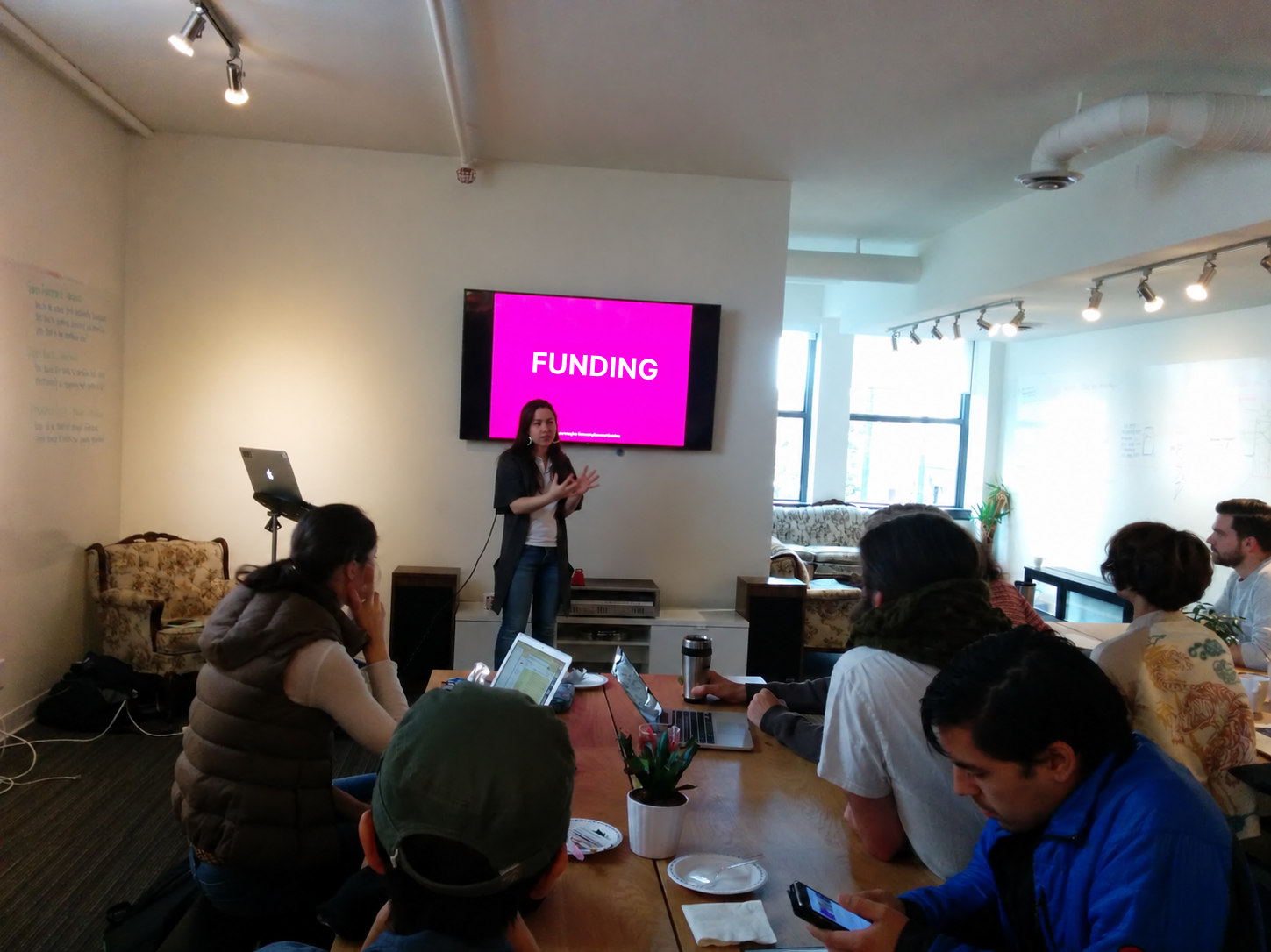 Leah presenting a funding workshop to a group